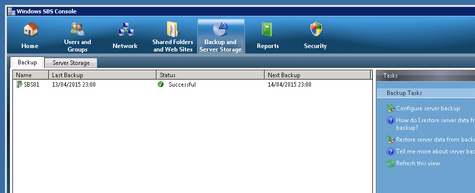 Small Business Server Backup